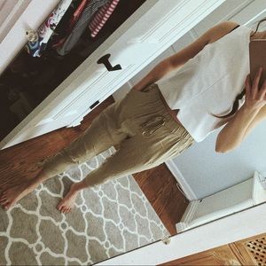 👖 cream tan yellow brown track pants joggers